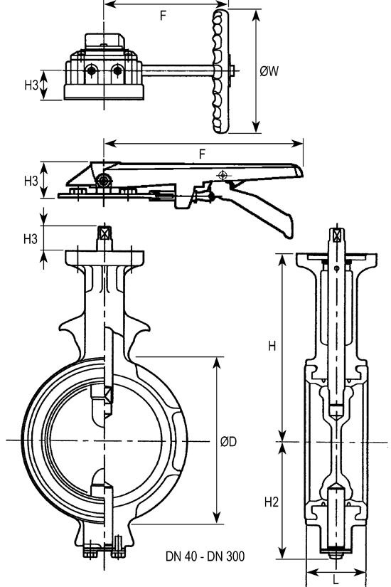 Nodulair gietijzeren Tomoe vlinderklep&nbsp;&nbsp;|&nbsp;&nbsp;KP-1060